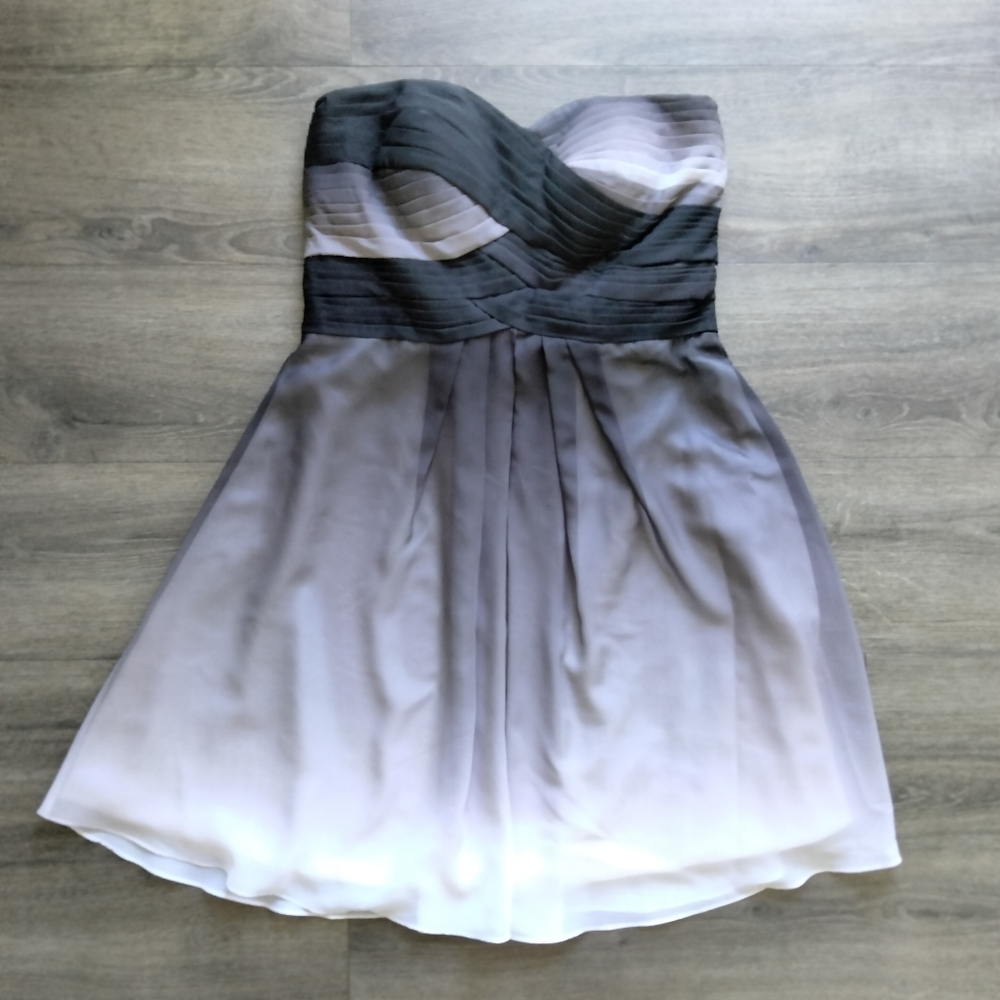 Cocomelody Grey Sweetheart Knee Length Strapless Party Cocktail Dress Size L